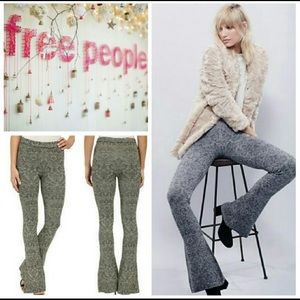 Free People Gold and Black Sparkly Flare Pants